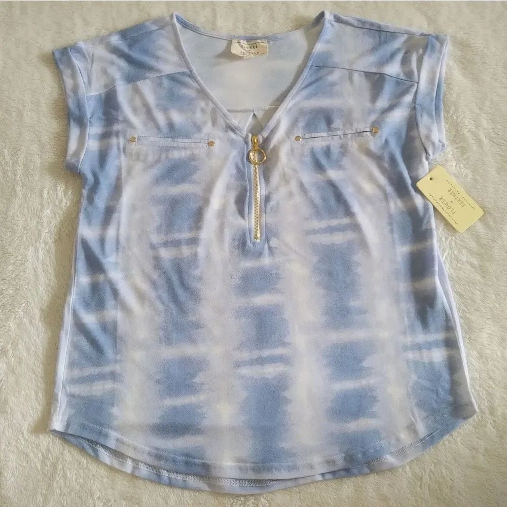 Flower🌻 & Feather🕊️ Tie Dye☮️ Blouse - NWT